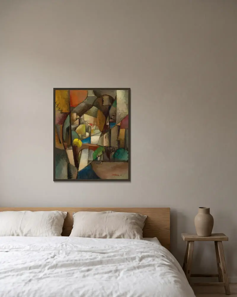 Der Fischer von Albert Gleizes gerahmt an einer Wand
