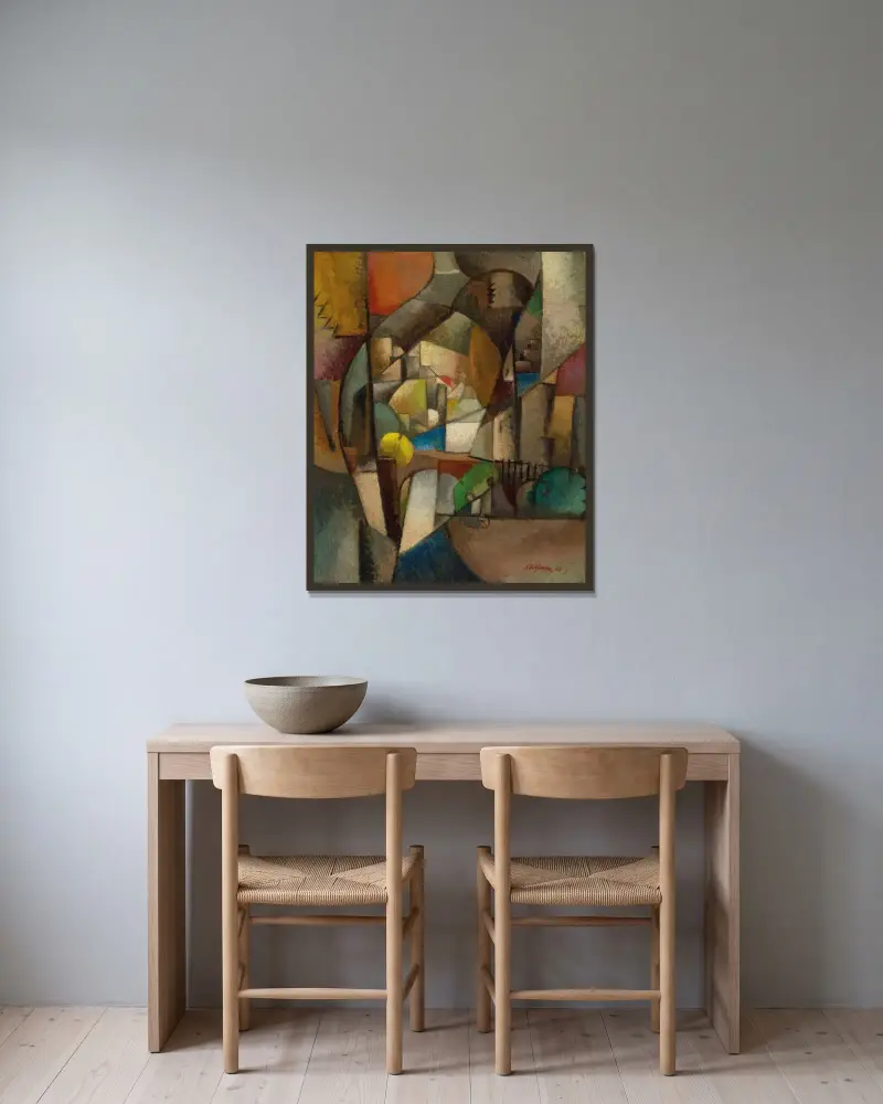 Der Fischer von Albert Gleizes gerahmt an einer Wand
