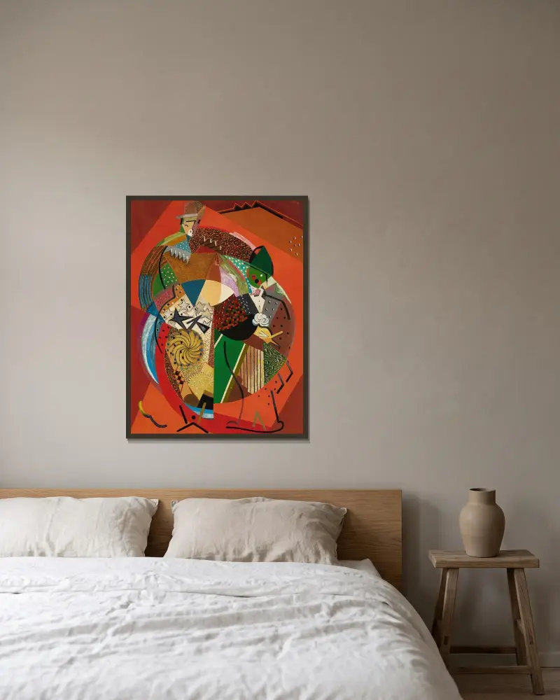 Clownerna av Albert Gleizes inramad på en vägg