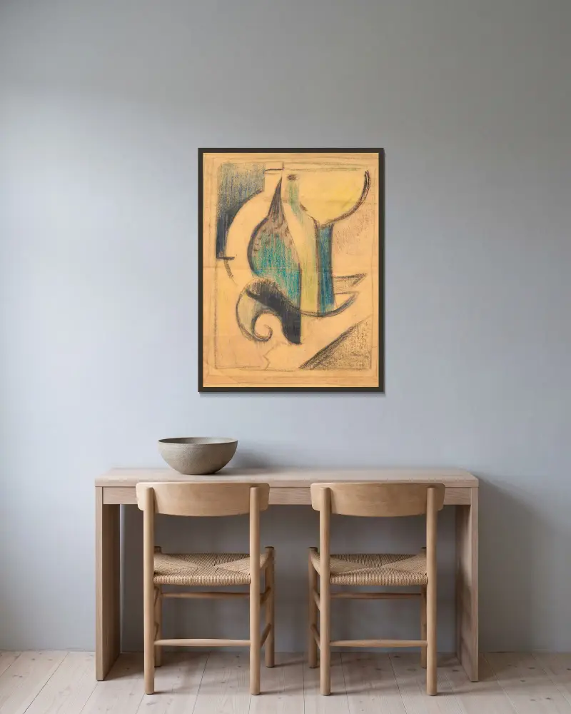 Martwa natura z butelką (studium), Albert Gleizes w ramie na ścianie
