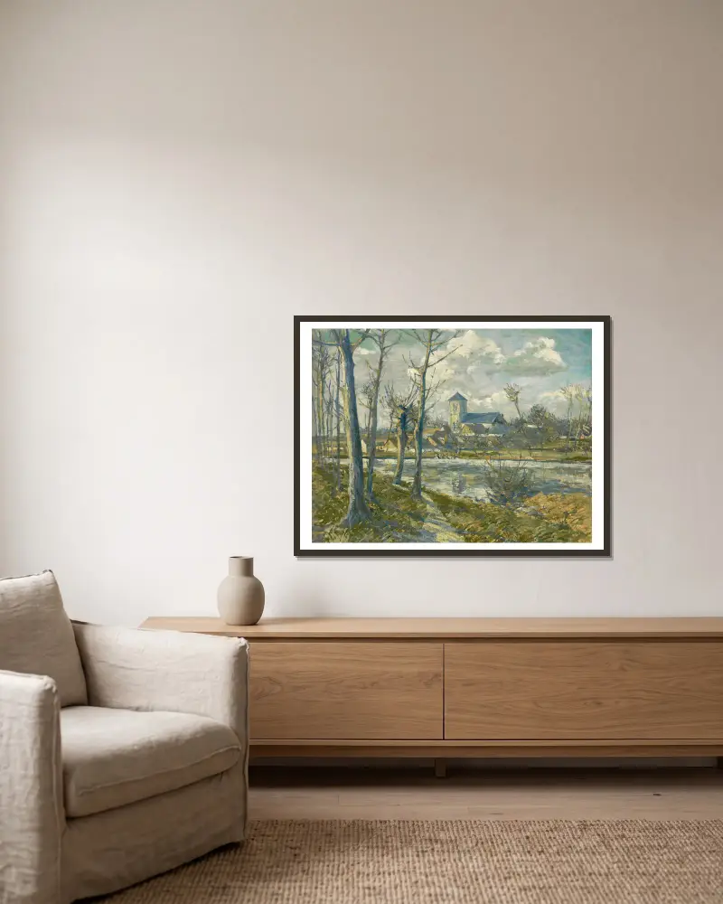 Landschaft aus der Picardie von Albert Gleizes gerahmt an einer Wand