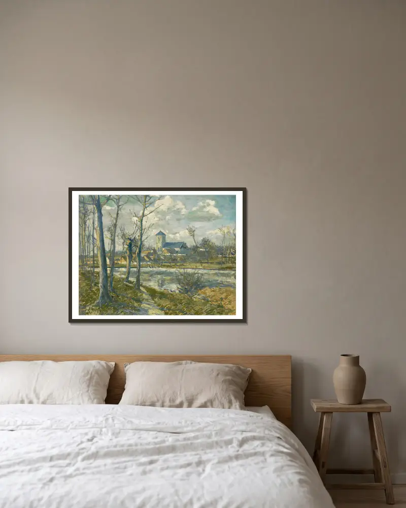 Landschaft aus der Picardie von Albert Gleizes gerahmt an einer Wand
