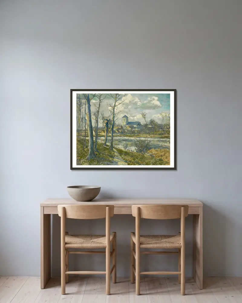 Landschaft aus der Picardie von Albert Gleizes gerahmt an einer Wand