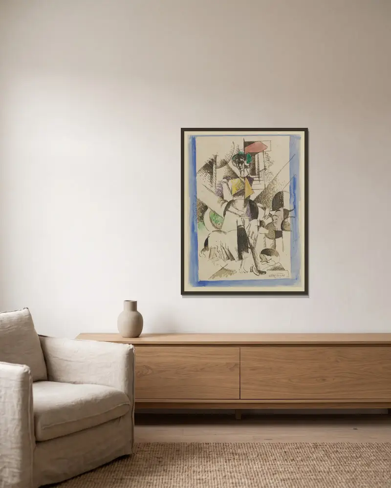 Portret kubistyczny, Albert Gleizes w ramie na ścianie