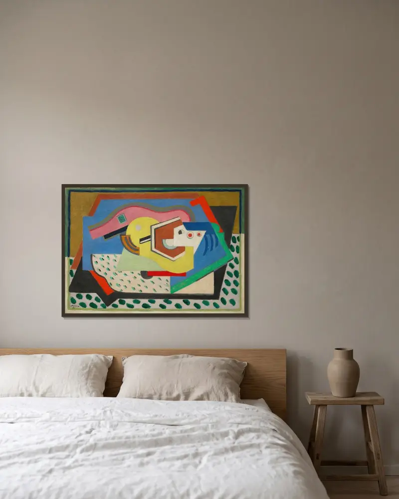 Ohne Titel (Familienbild) von Albert Gleizes gerahmt an einer Wand
