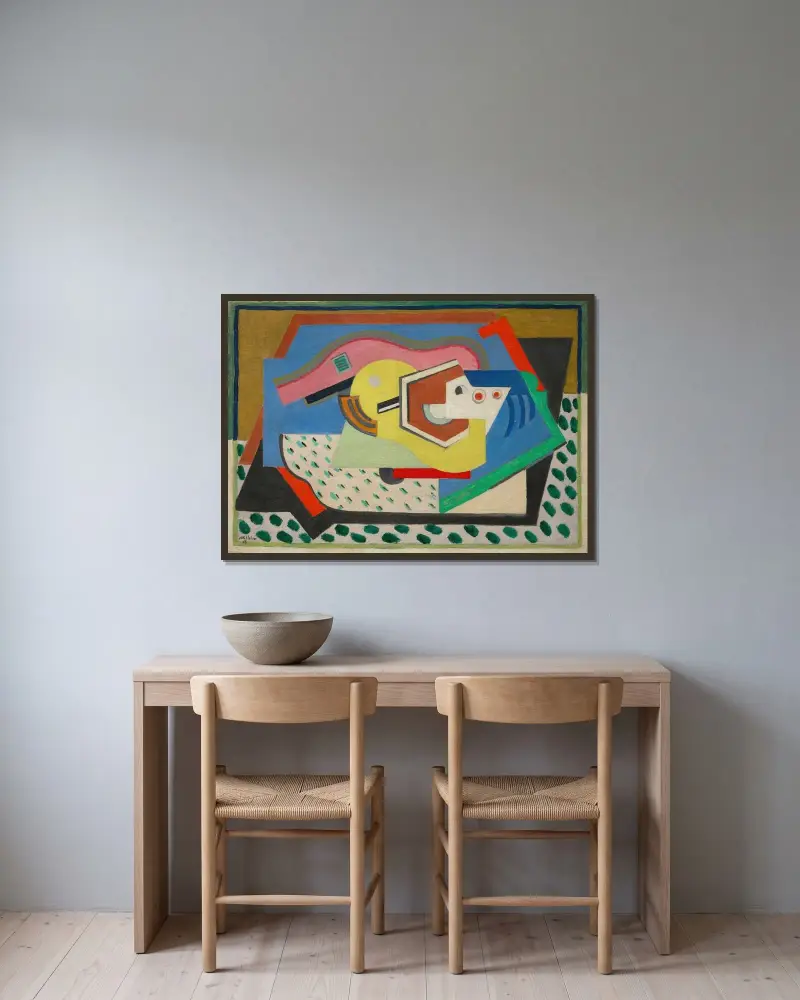 Ohne Titel (Familienbild) von Albert Gleizes gerahmt an einer Wand