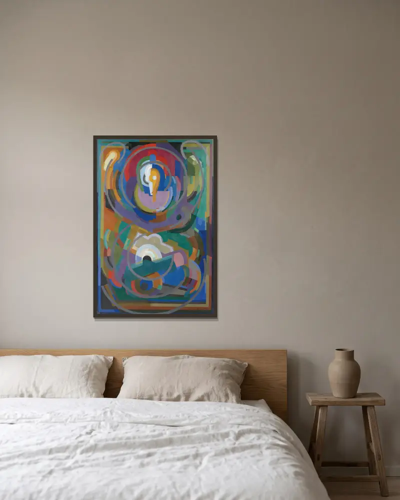 Symphonie en violet von Albert Gleizes gerahmt an einer Wand