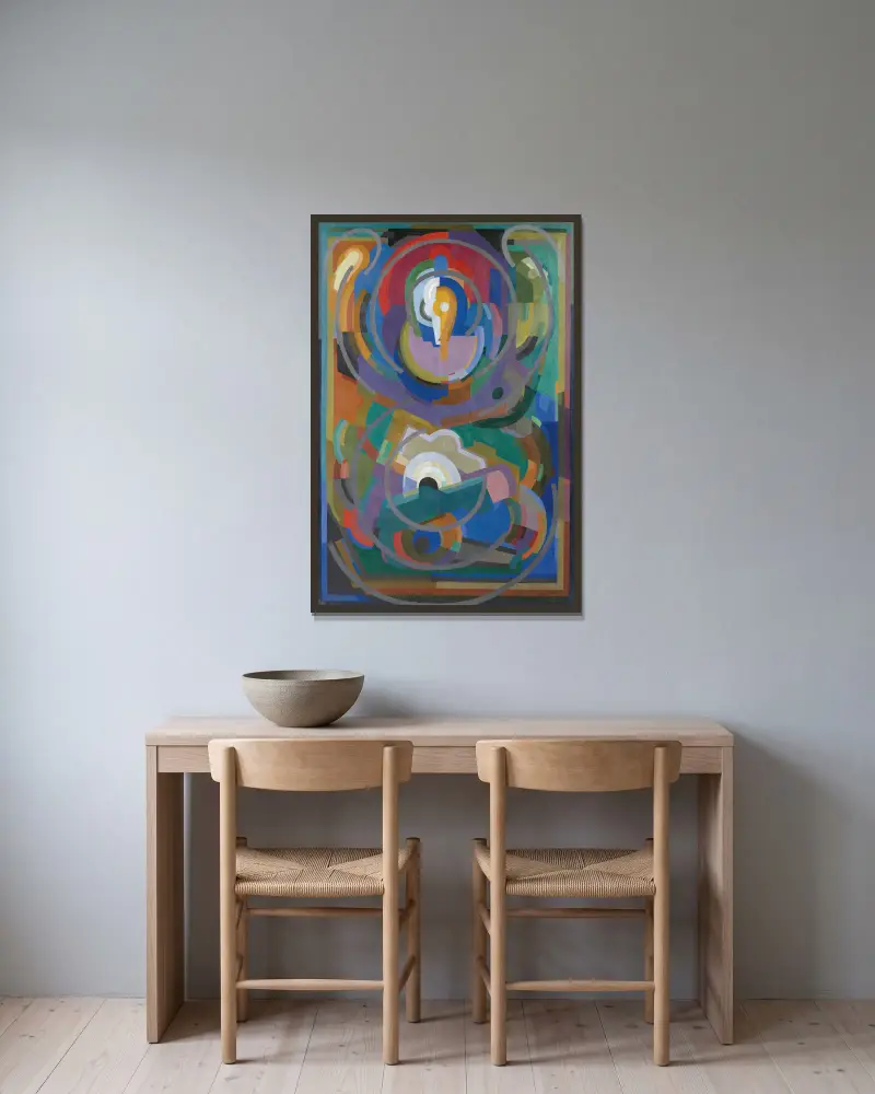 Symphonie en violet von Albert Gleizes gerahmt an einer Wand
