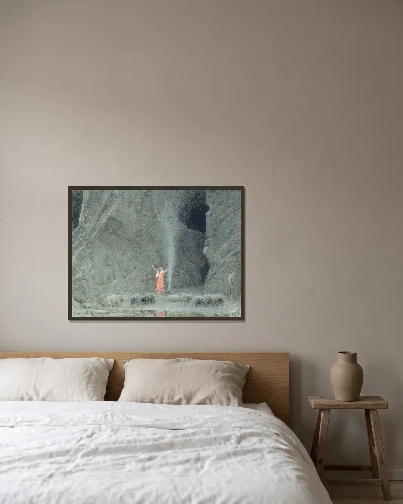 Kirke und die Schweine von Albert Goodwin gerahmt an einer Wand