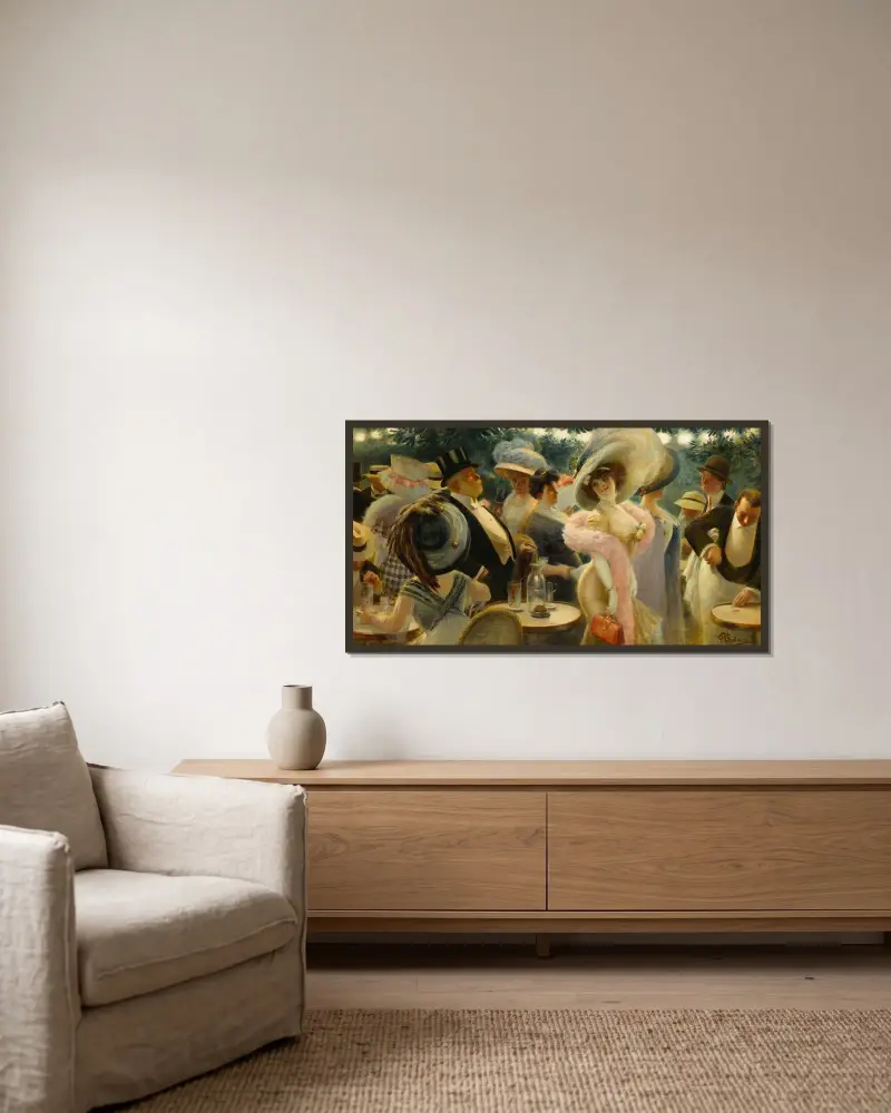 Café de Paris von Albert Guillaume gerahmt an einer Wand