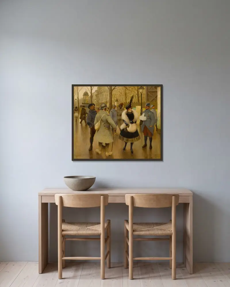 Die Truppen unterhalten von Albert Guillaume gerahmt an einer Wand