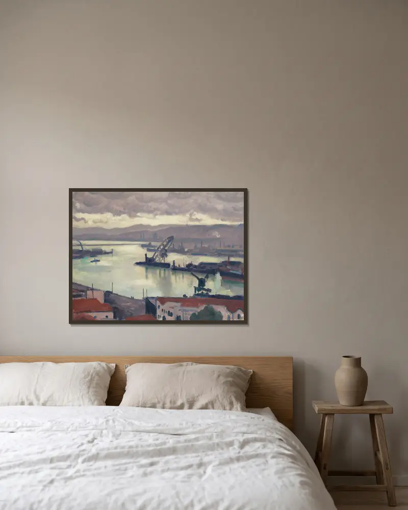 Algier bei grauem Wetter von Albert Marquet gerahmt an einer Wand