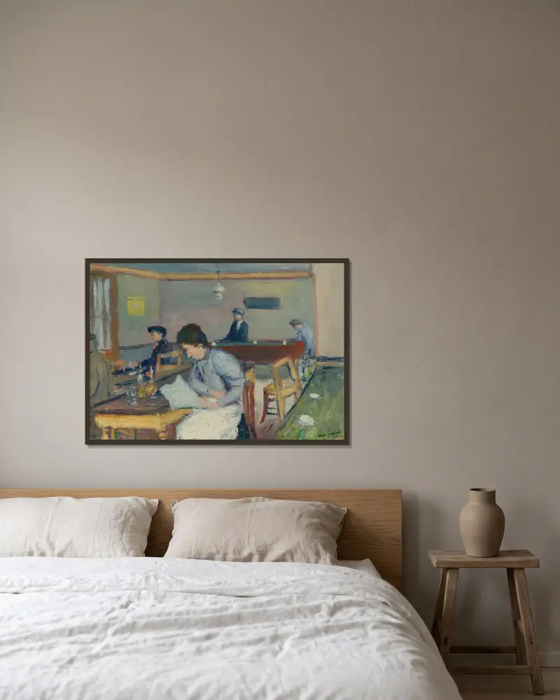 Café De Village av Albert Marquet inramad på en vägg