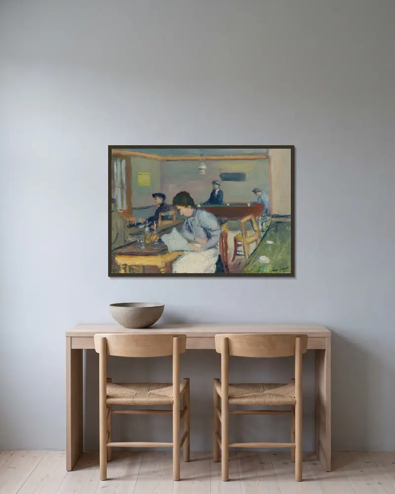 Café De Village av Albert Marquet inramad på en vägg