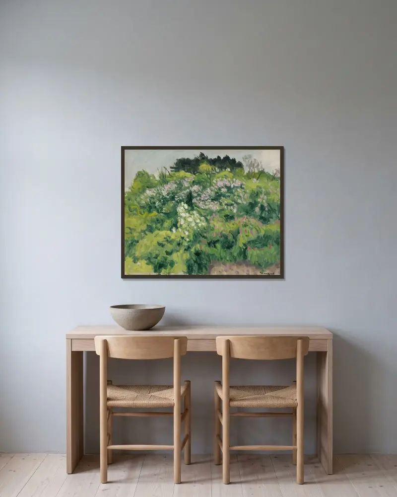 Blommor, Alger av Albert Marquet inramad på en vägg