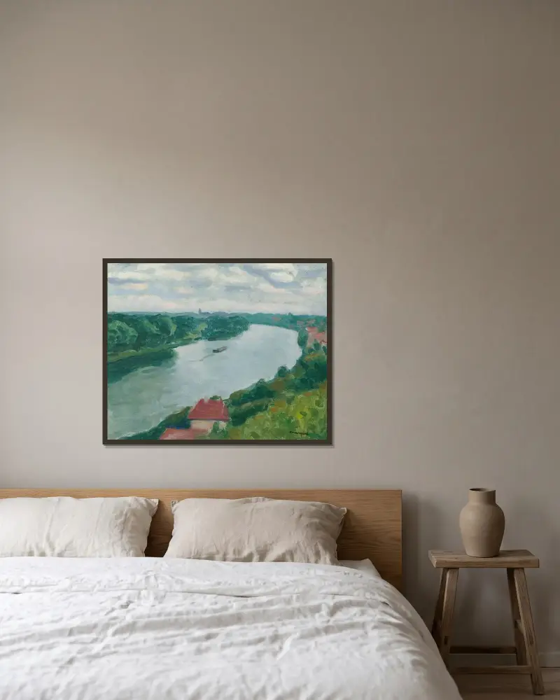 La Frette, la Seine vue des coteaux en direction d’Herblay av Albert Marquet inramad på en vägg