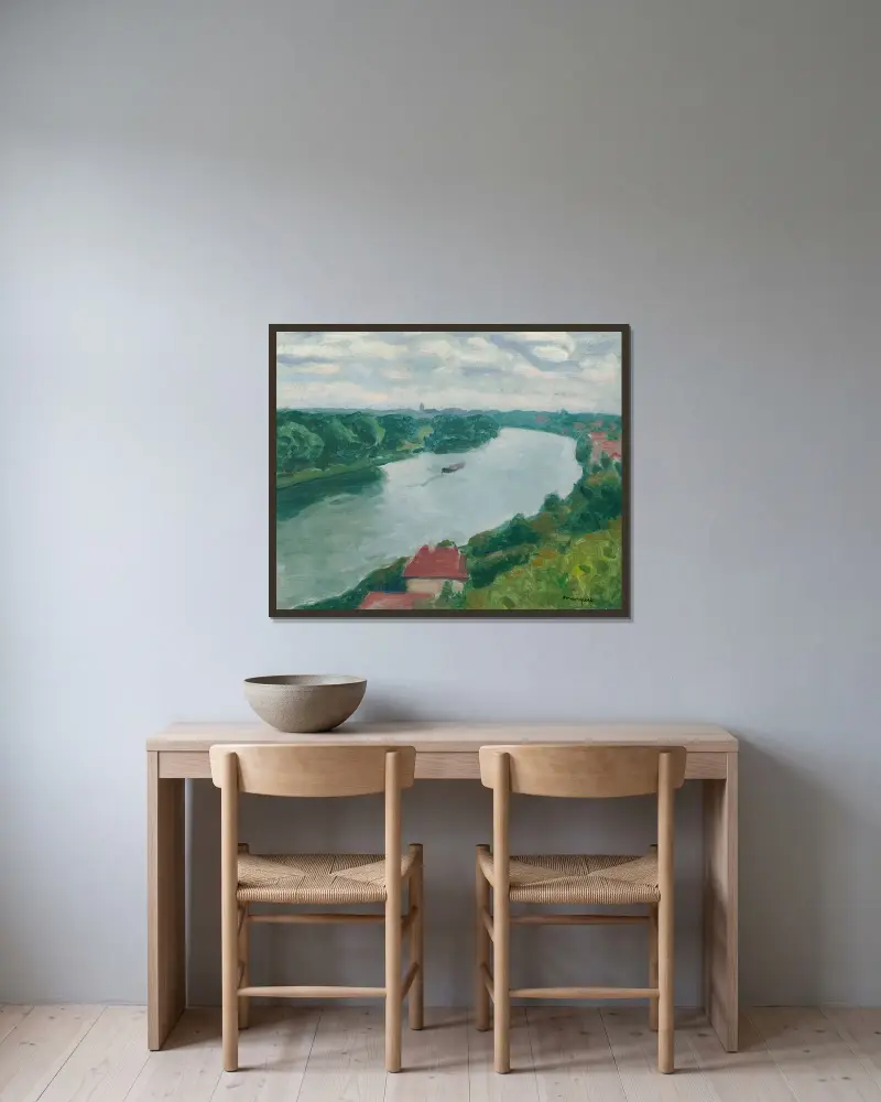 La Frette, la Seine vue des coteaux en direction d’Herblay av Albert Marquet inramad på en vägg
