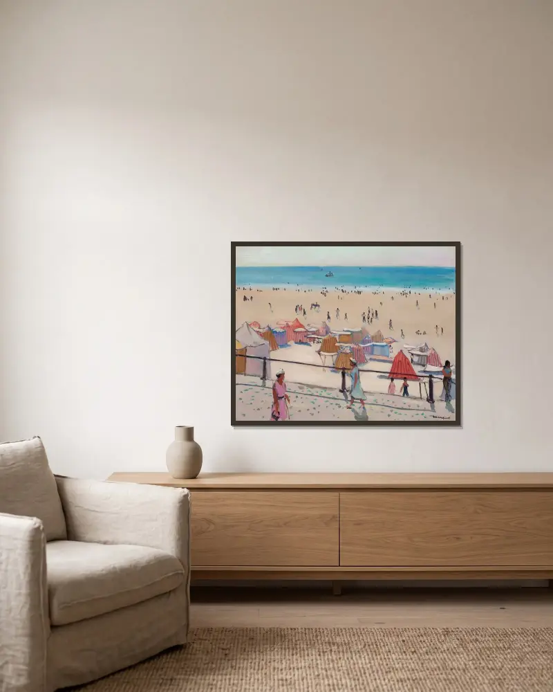 Promenaden vid Sables d’Olonne av Albert Marquet inramad på en vägg