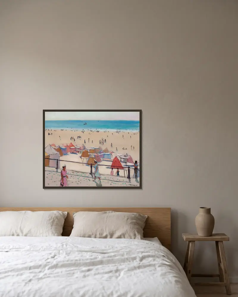 Promenaden vid Sables d’Olonne av Albert Marquet inramad på en vägg
