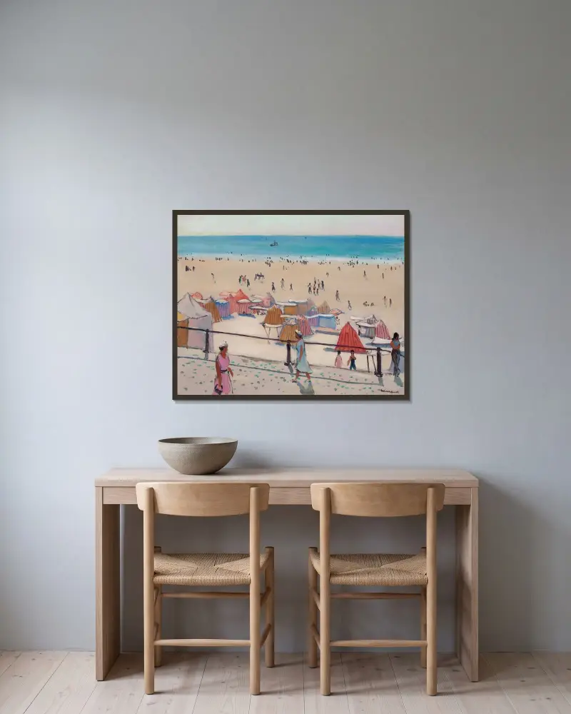 Promenaden vid Sables d’Olonne av Albert Marquet inramad på en vägg