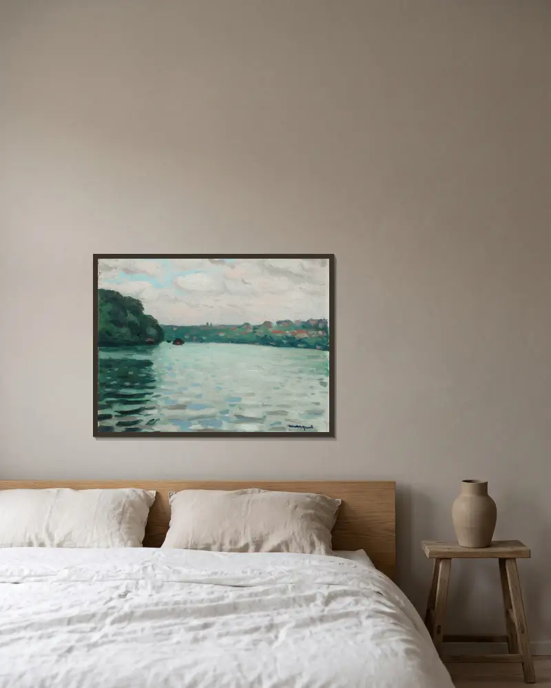 La Seine À La Frette av Albert Marquet inramad på en vägg