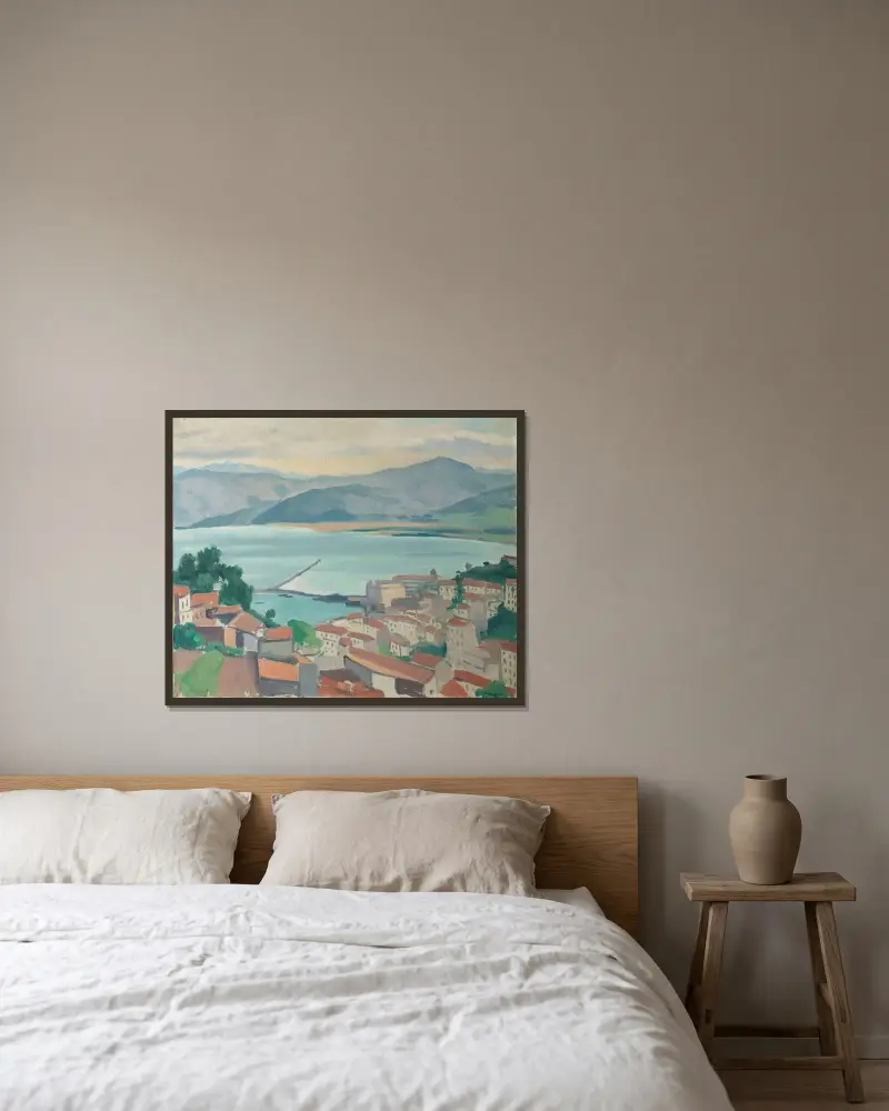 Staden vid klart väder av Albert Marquet inramad på en vägg