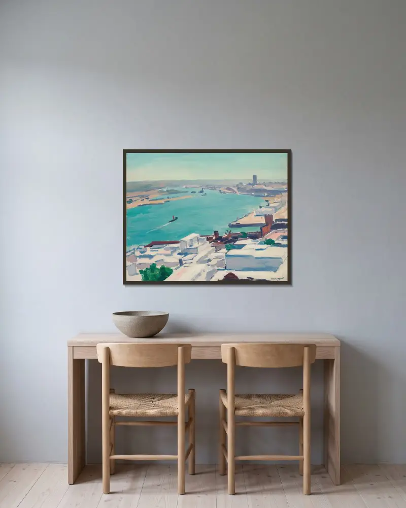 Bou-Regreg från kasban av Albert Marquet inramad på en vägg