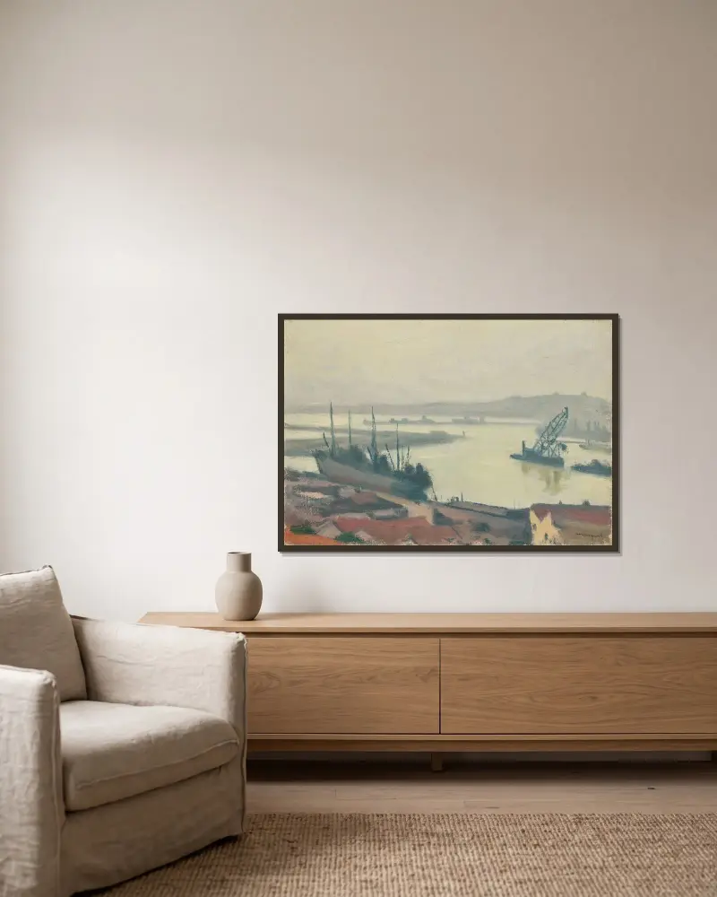 Le Cargo von Albert Marquet gerahmt an einer Wand