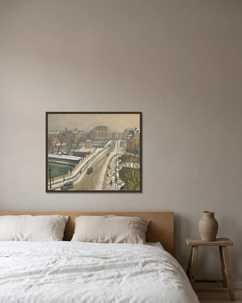 Le Pont Neuf, Paris av Albert Marquet inramad på en vägg