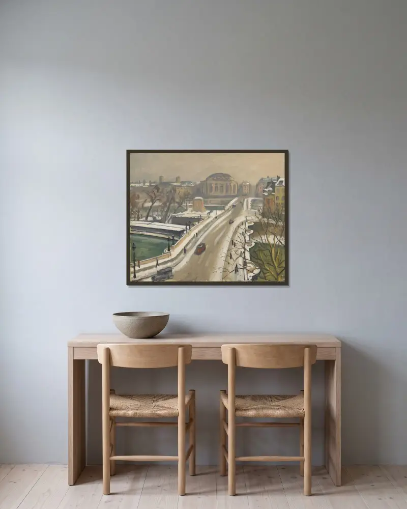 Le Pont Neuf, Paris av Albert Marquet inramad på en vägg
