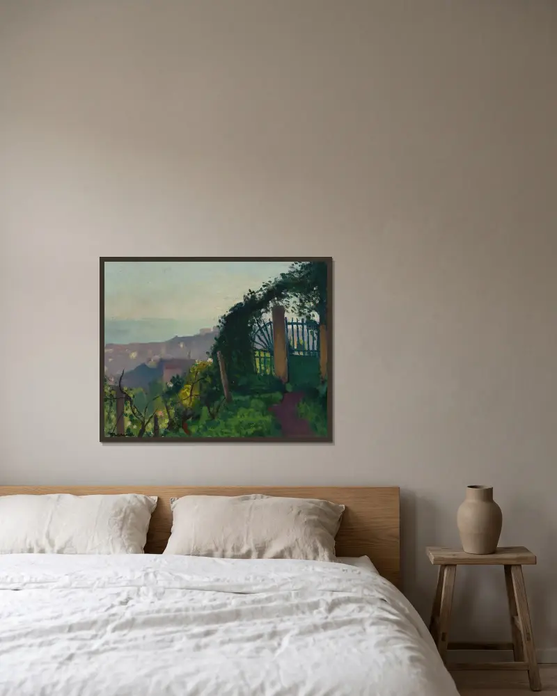 Porten i det gröna av Albert Marquet inramad på en vägg