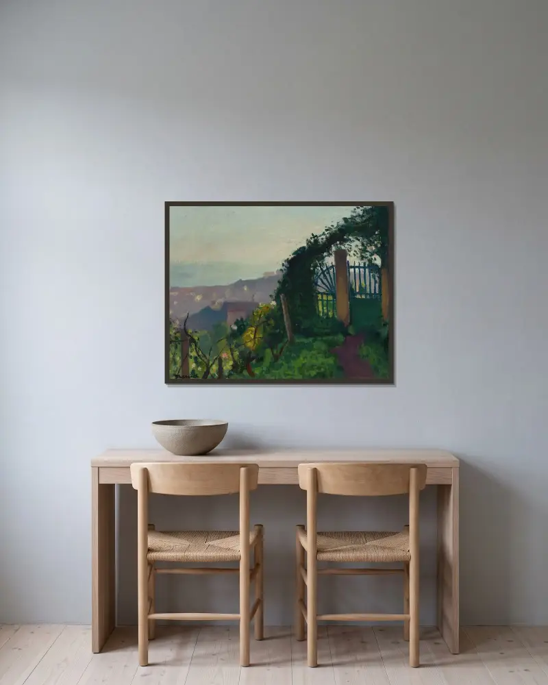 Porten i det gröna av Albert Marquet inramad på en vägg