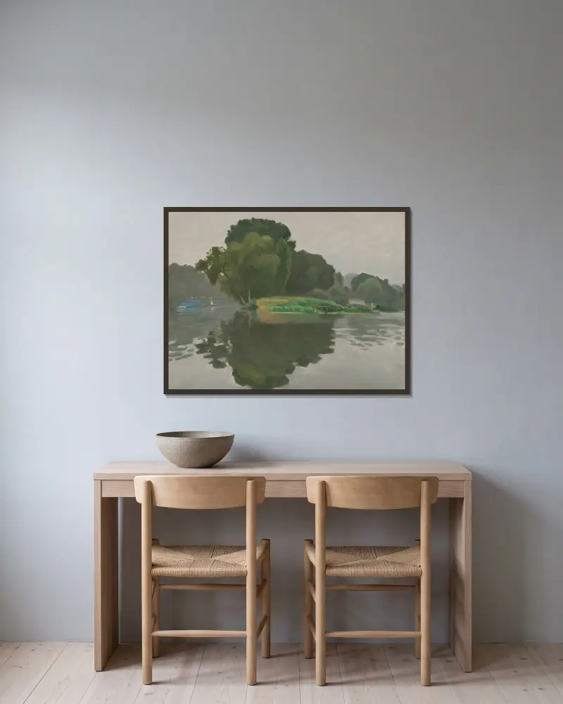 Die Insel, Poissy von Albert Marquet gerahmt an einer Wand