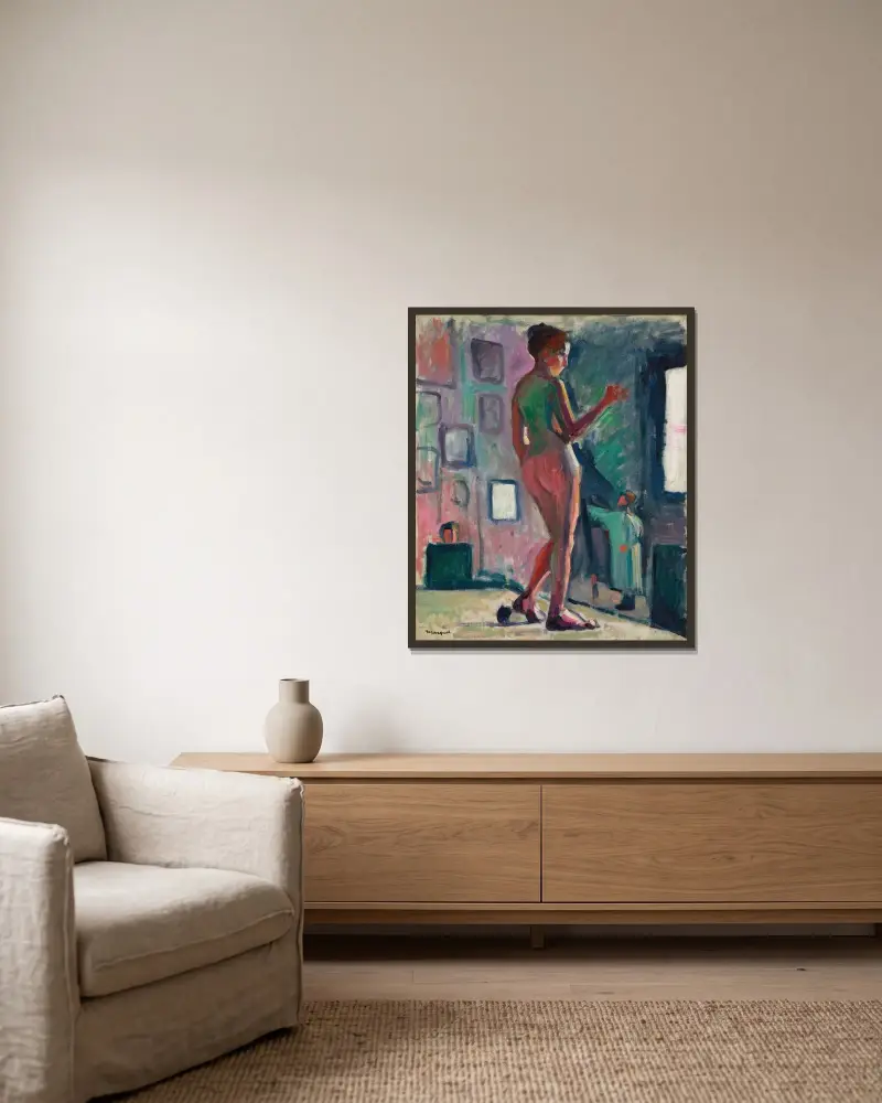 Nu dans un atelier d’ami av Albert Marquet inramad på en vägg