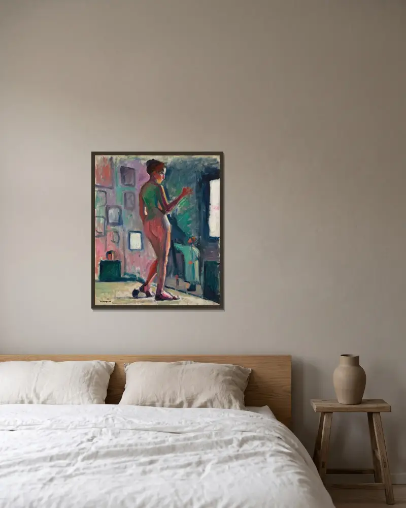 Nu dans un atelier d’ami av Albert Marquet inramad på en vägg