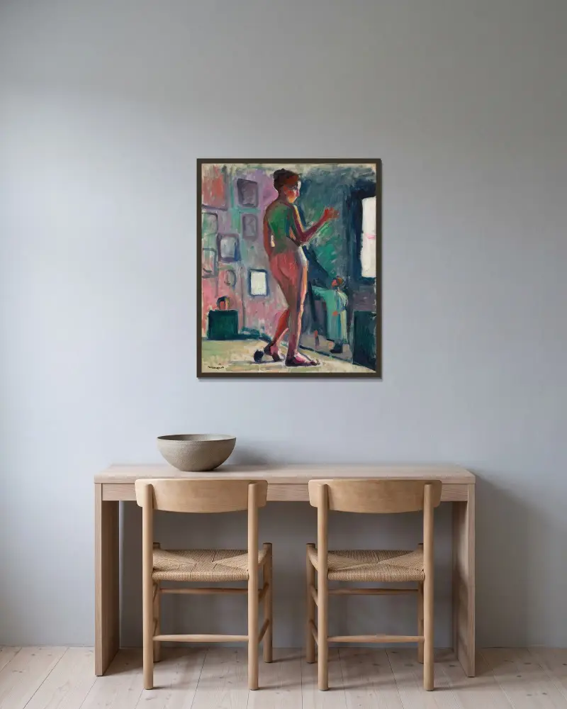 Nu dans un atelier d’ami av Albert Marquet inramad på en vägg