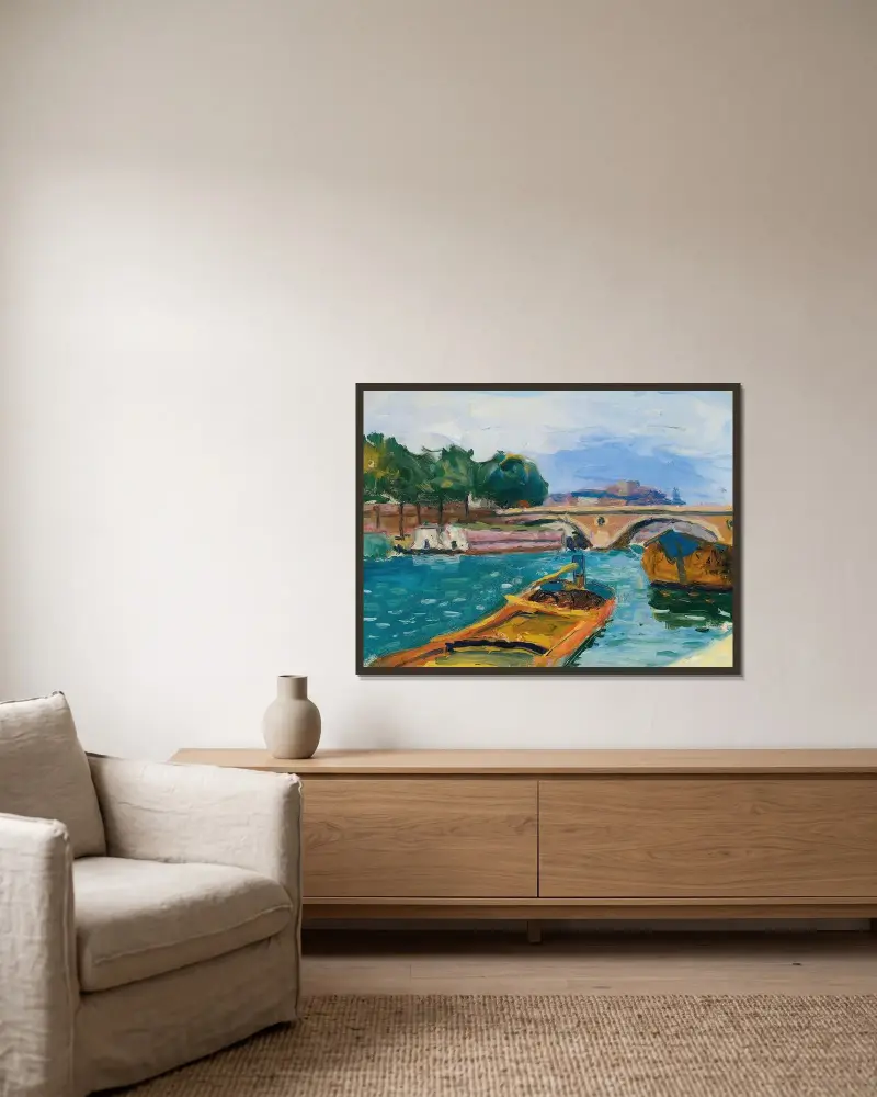 Paris, bro över Seine av Albert Marquet inramad på en vägg
