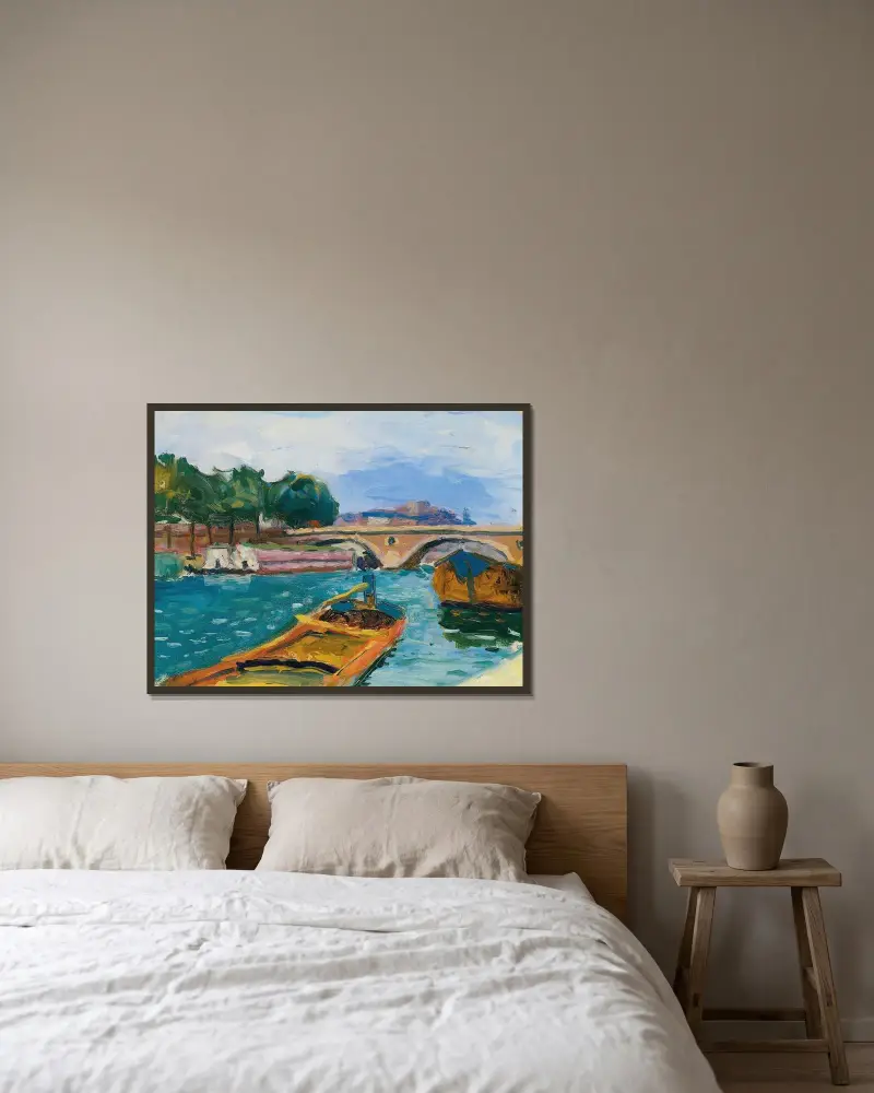 Paris, bro över Seine av Albert Marquet inramad på en vägg