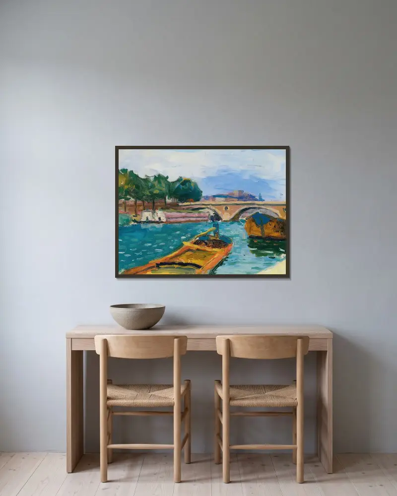 Paris, bro över Seine av Albert Marquet inramad på en vägg