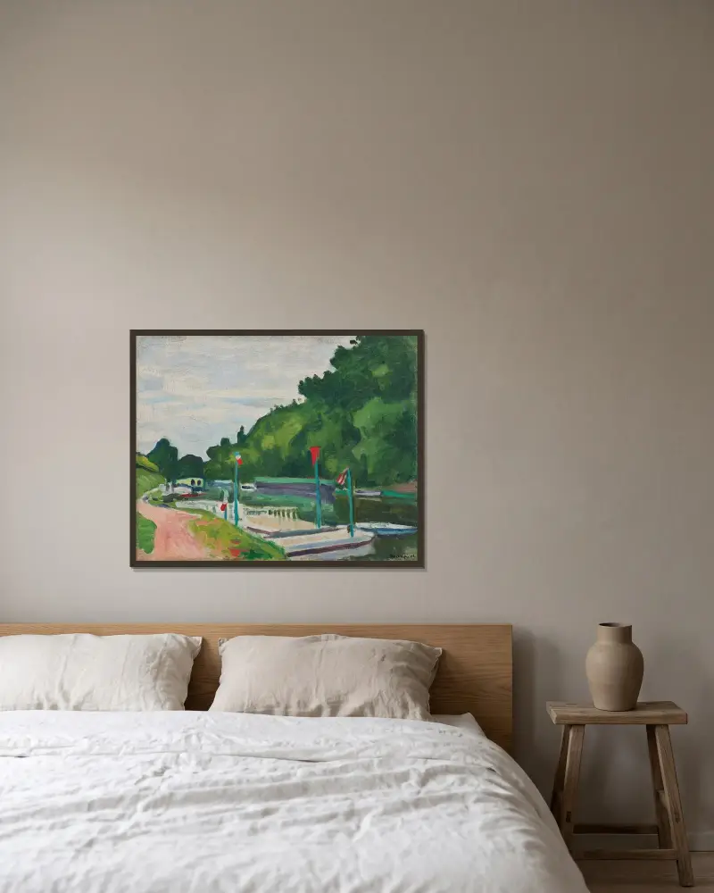 Poissy, die Flaggen von Albert Marquet gerahmt an einer Wand