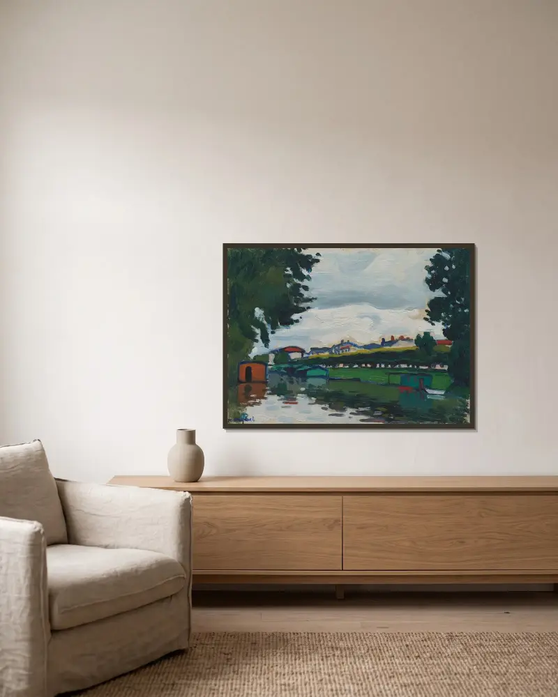 Poissy, les quais av Albert Marquet inramad på en vägg