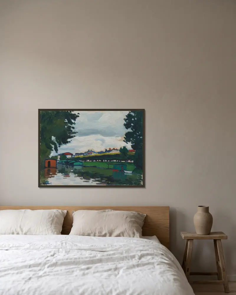 Poissy, les quais av Albert Marquet inramad på en vägg