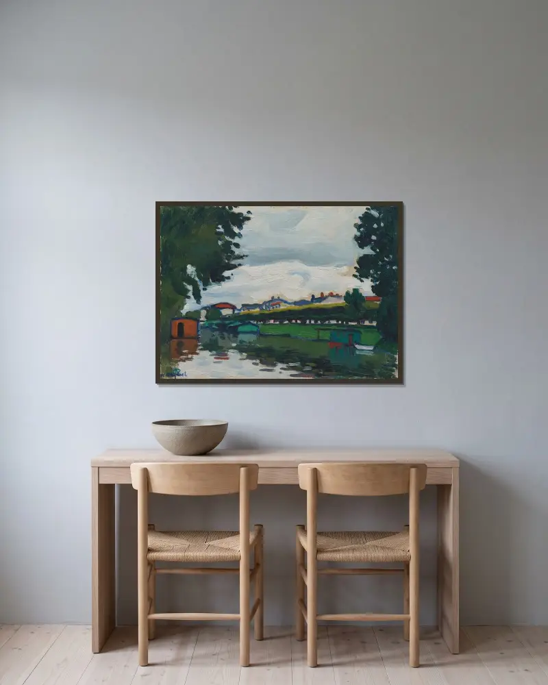 Poissy, les quais av Albert Marquet inramad på en vägg