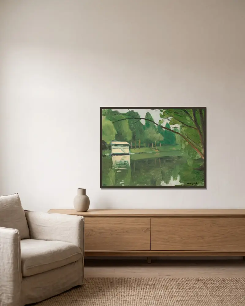 Pont de Champigny von Albert Marquet gerahmt an einer Wand