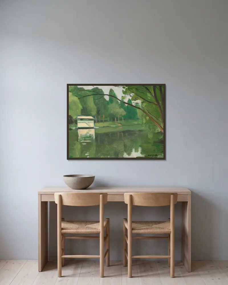 Pont de Champigny von Albert Marquet gerahmt an einer Wand
