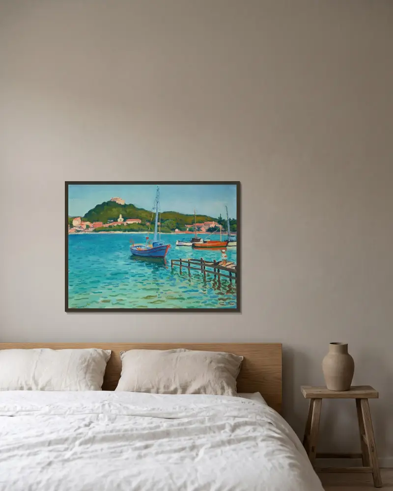 Porquerolles, après-midi d’été av Albert Marquet inramad på en vägg