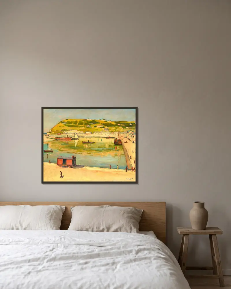Fécamps hamn av Albert Marquet inramad på en vägg