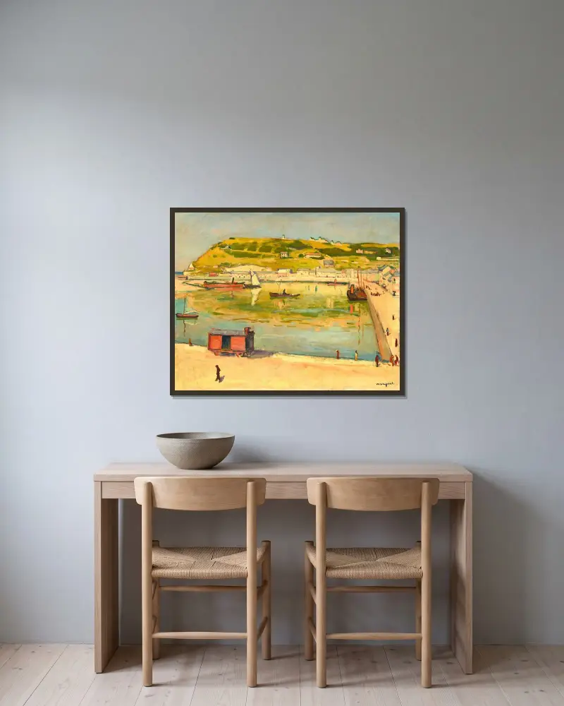 Fécamps hamn av Albert Marquet inramad på en vägg
