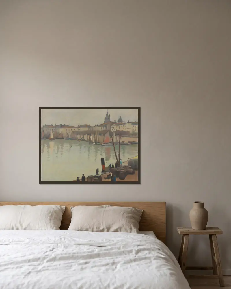 Port of La Rochelle av Albert Marquet inramad på en vägg