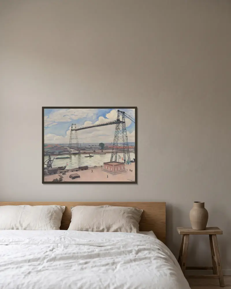 Rouen, transportbron av Albert Marquet inramad på en vägg